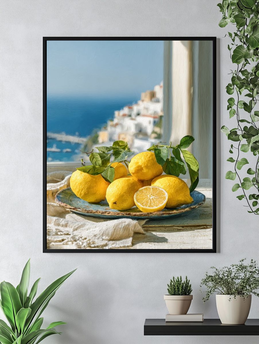 Mediterranean Lemons Still Life Print. — room view 4