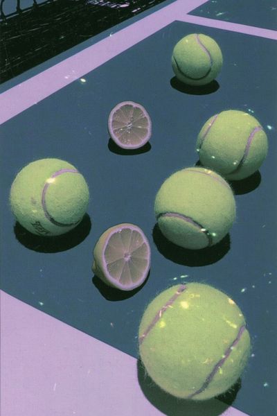 Tennis Balls and Lime Still Life Poster. poster