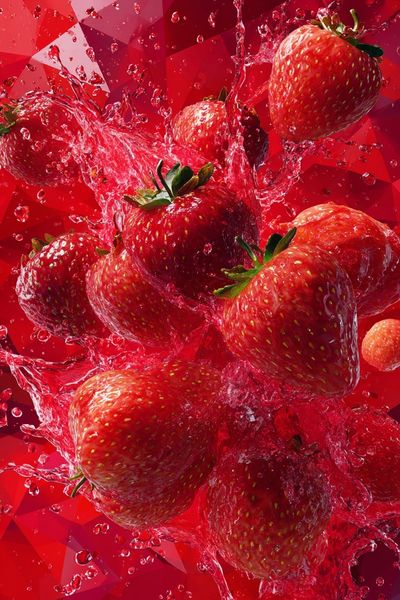 Strawberries Splash — Food Print.
