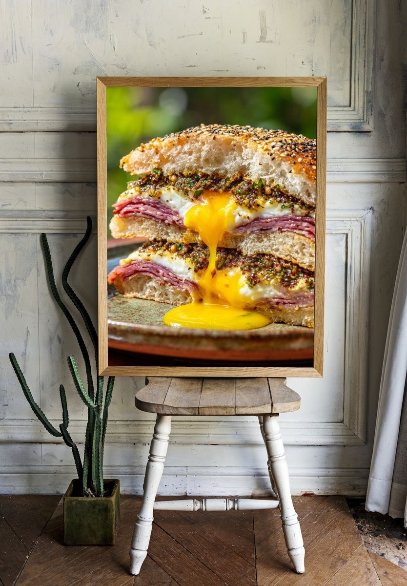 Gourmet Breakfast Sandwich Poster. — room view 1