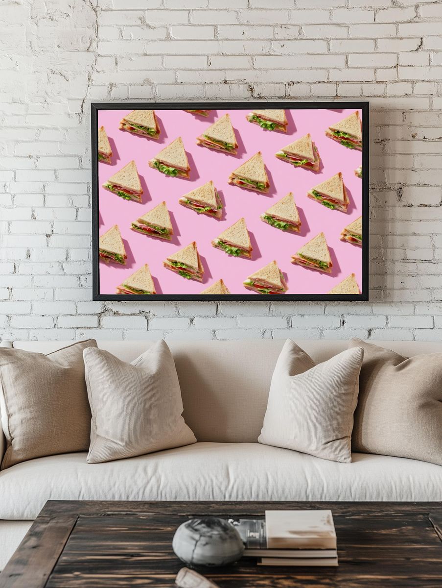 Delicious Sandwich Pattern Print room preview