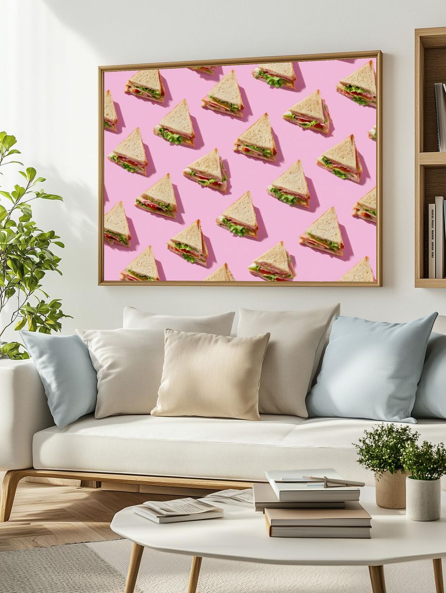 Delicious Sandwich Pattern Print. — room view 2
