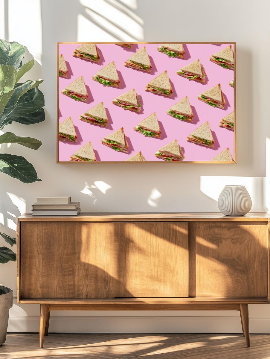 Delicious Sandwich Pattern Print. — room view 3