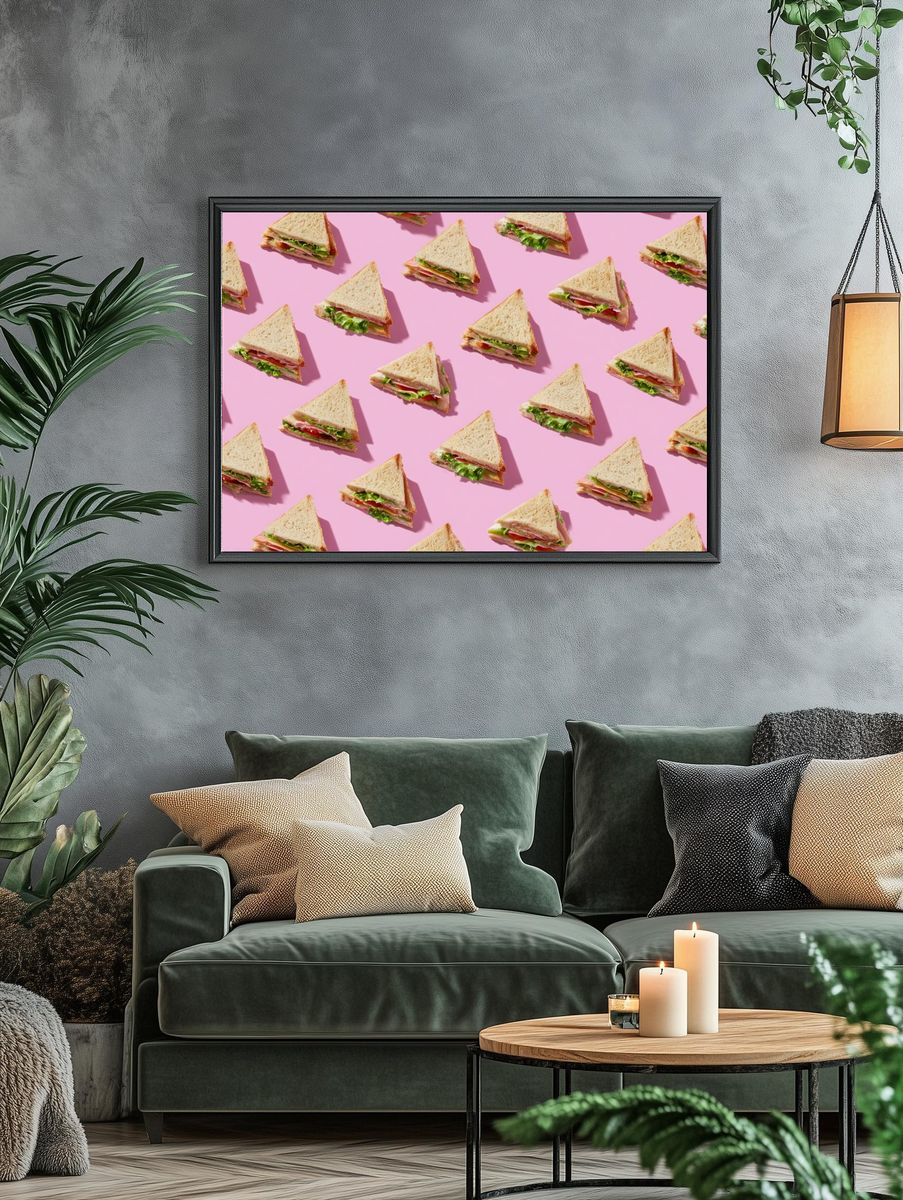 Delicious Sandwich Pattern Print. — room view 4