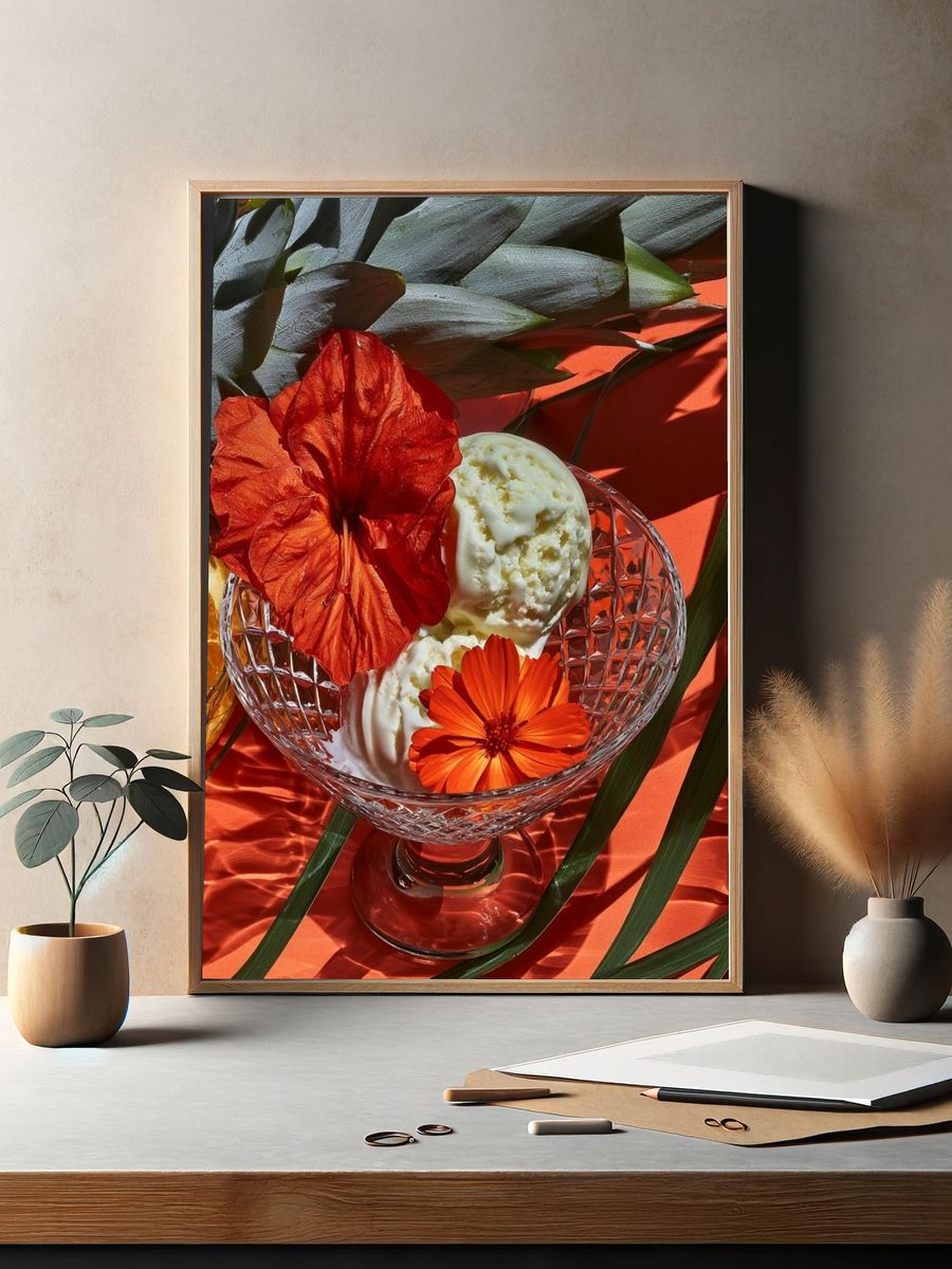 Tropical Citrus Still Life Print. — room view 2