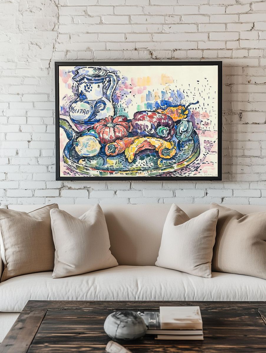 Colorful Vegetables Still Life Poster. — room view 1