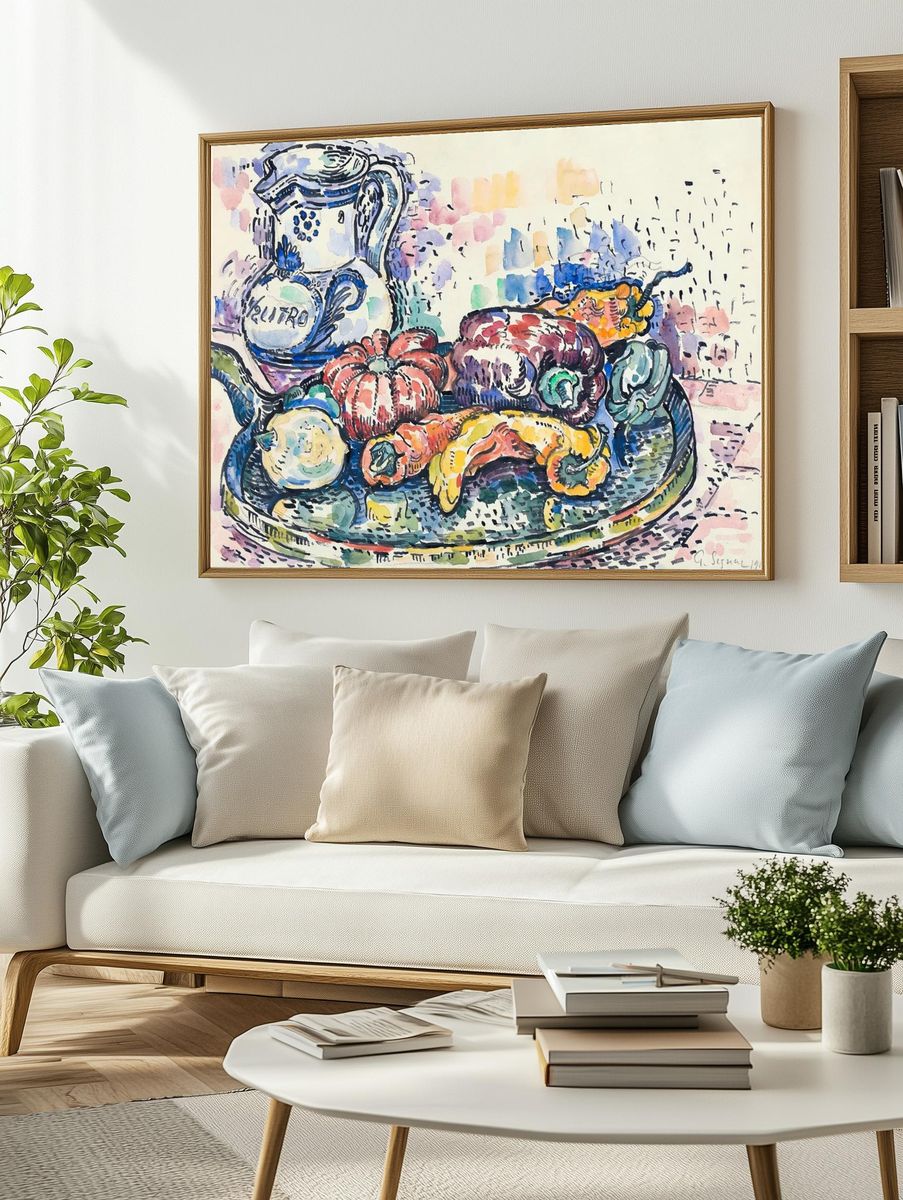 Colorful Vegetables Still Life Poster. — room view 2
