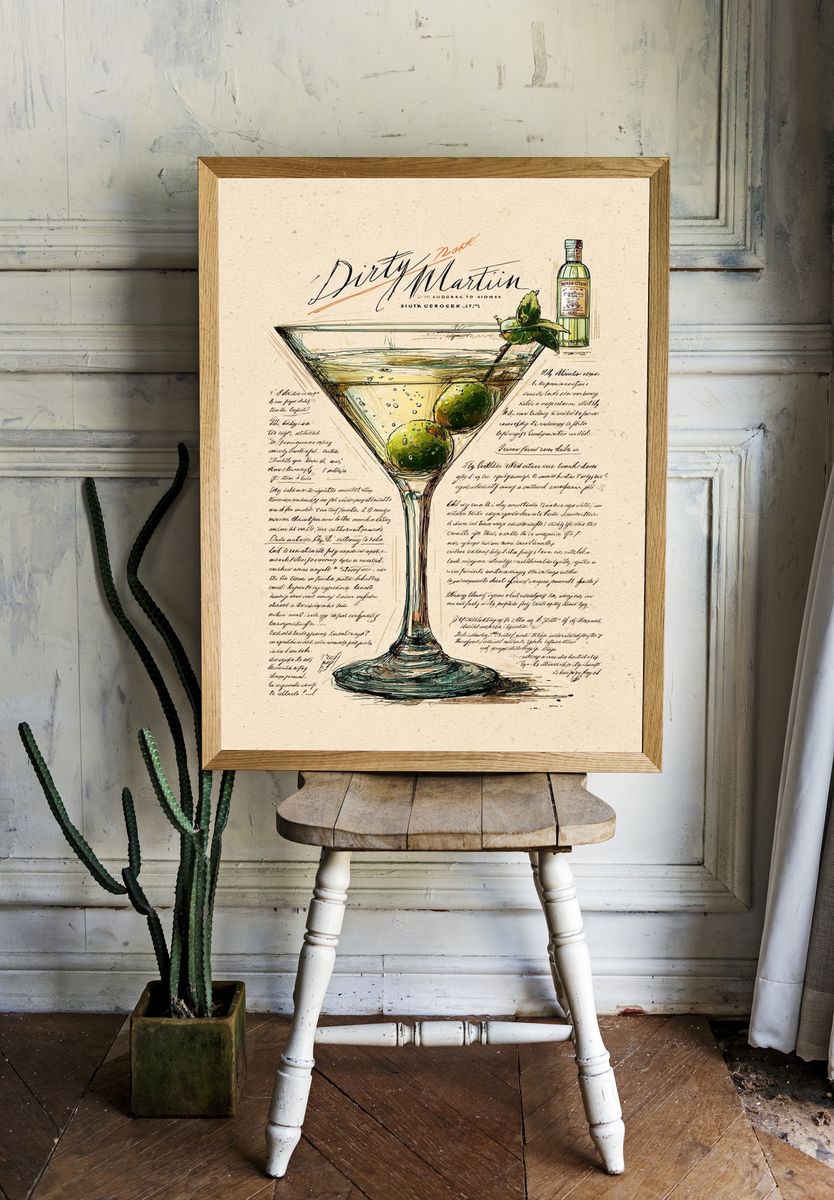 Dirty Martini Recipe Poster room preview