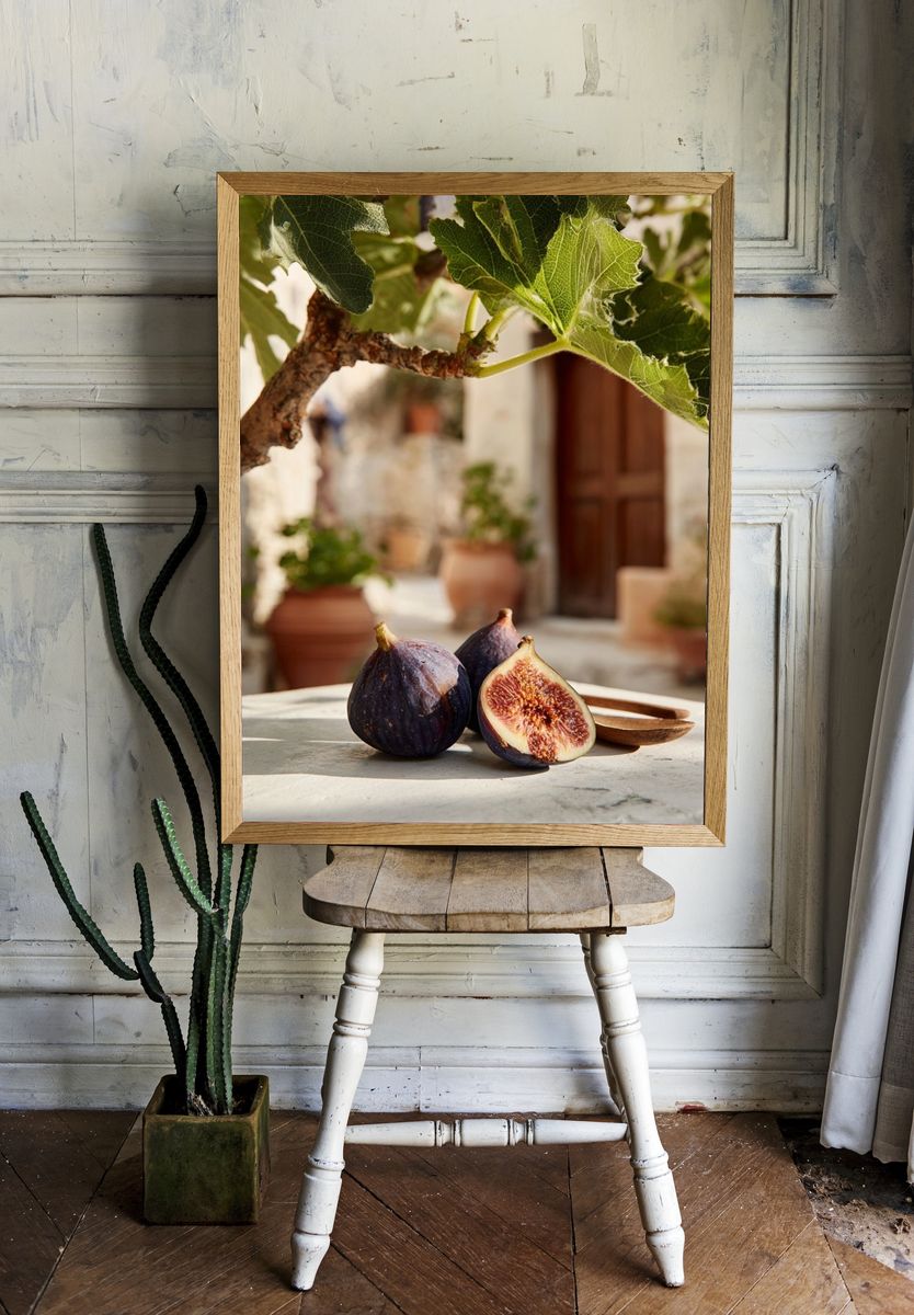 Fresh Figs on Table — Food Photography Print. room preview