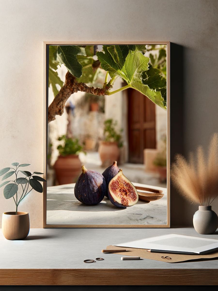 Fresh Figs on Table — Food Photography Print. — room view 2