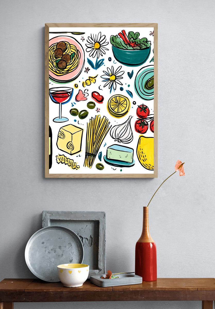 Italian Cuisine — Food Art Print. — room view 3