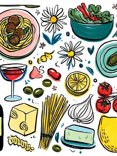 Italian Cuisine — Food Art Print. poster