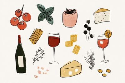 Italian Cuisine Illustration Poster