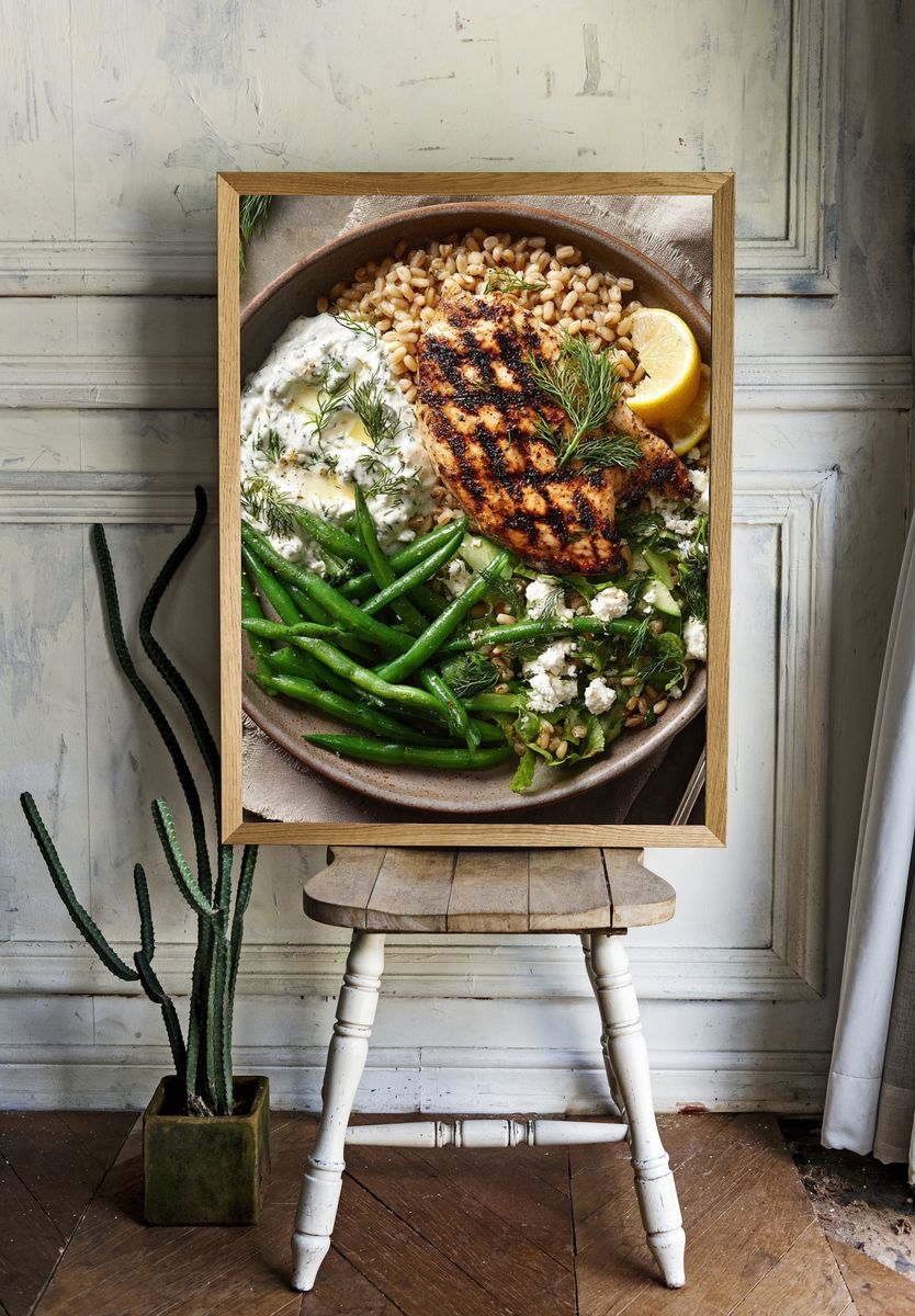 Grilled Chicken and Greens — Food Print. room preview