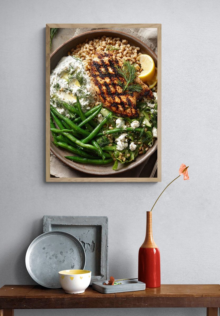 Grilled Chicken and Greens — Food Print. — room view 3