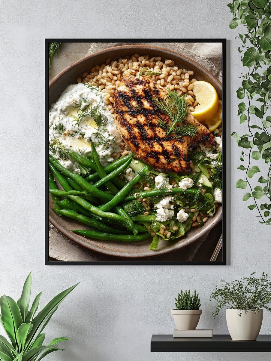 Grilled Chicken and Greens — Food Print. — room view 4