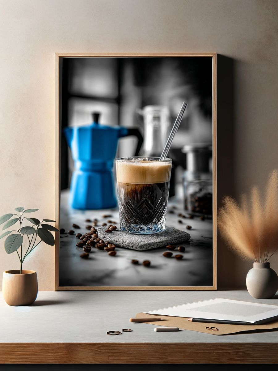 Iced Coffee Delight — Food & Drink Print. — room view 2