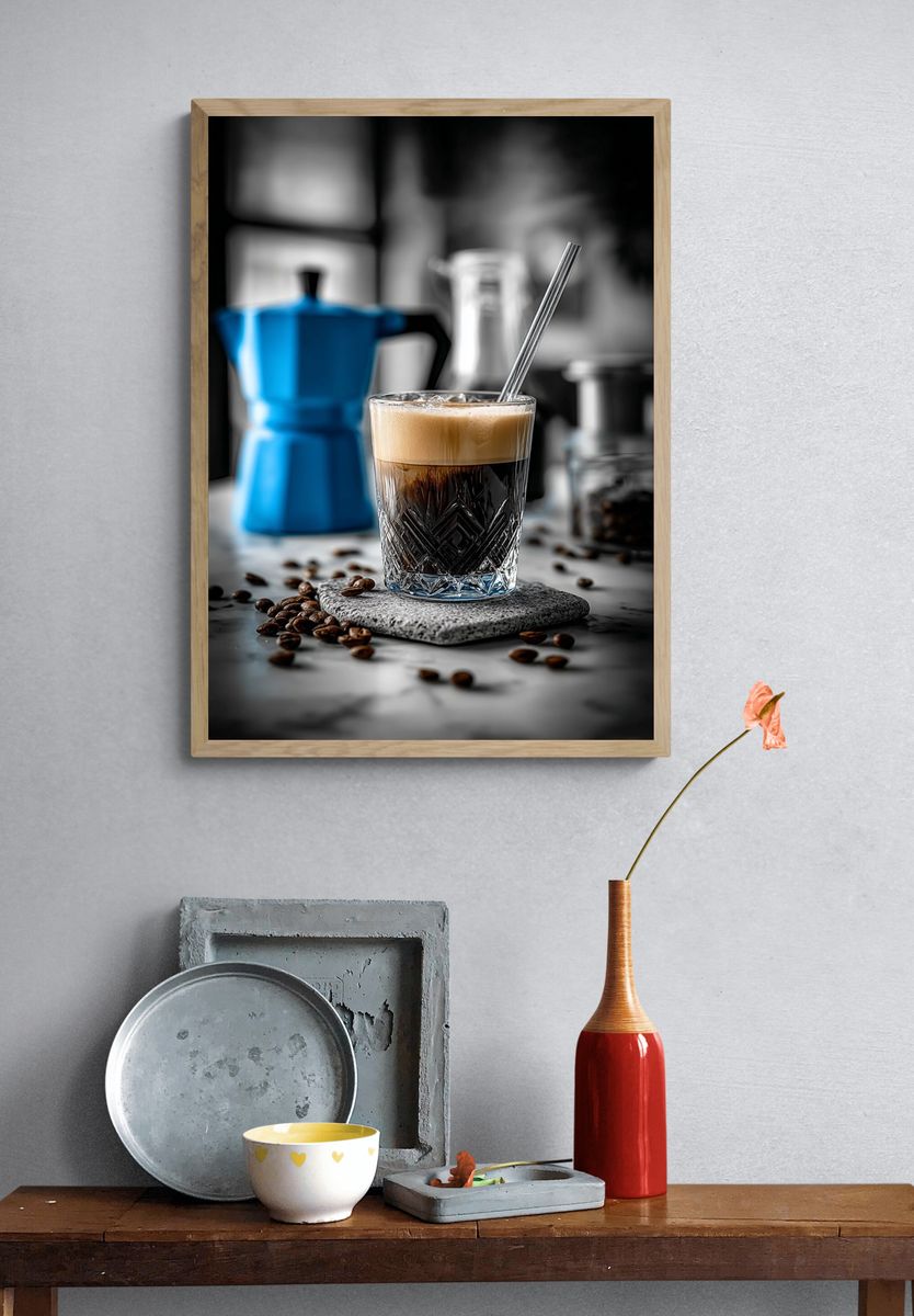 Iced Coffee Delight — Food & Drink Print. — room view 3