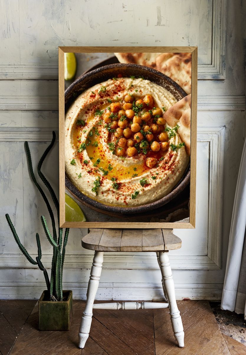 Delicious Hummus and Pita — Food Print room preview