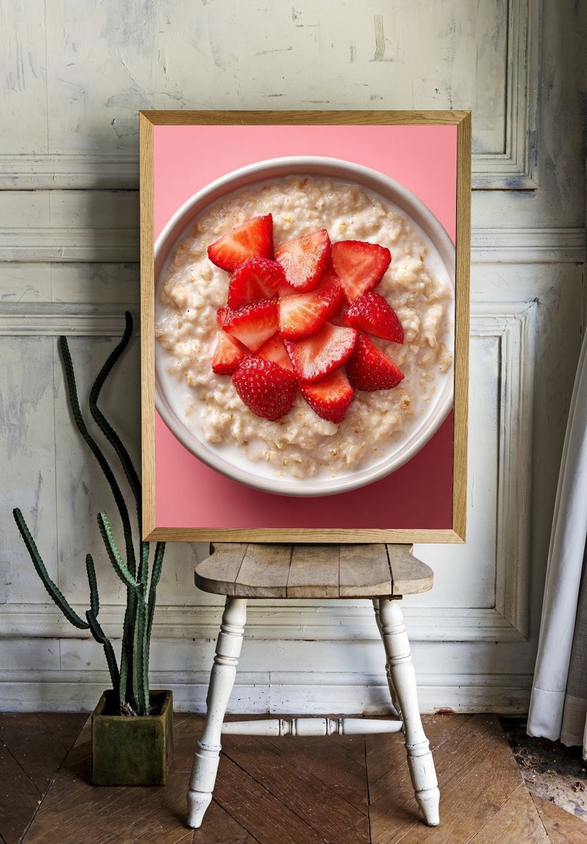 Strawberry Oatmeal — Food Print room preview