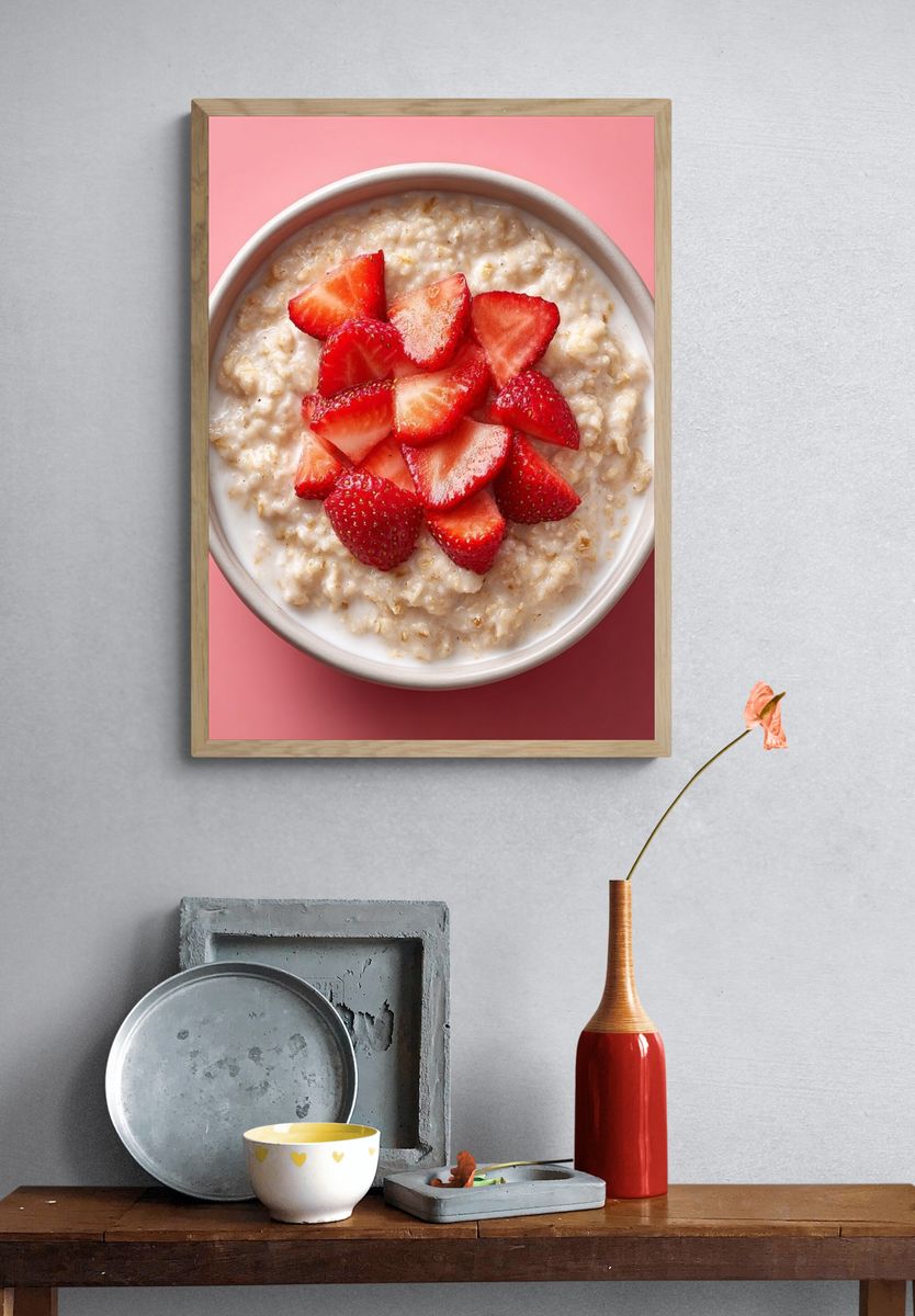 Strawberry Oatmeal — Food Print. — room view 3