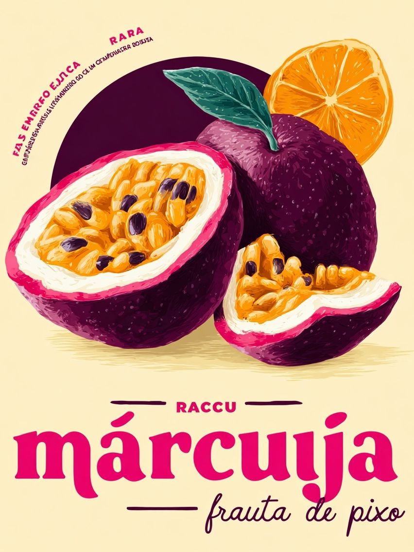 Márcuja Passion Fruit — Illustration Print. poster — illustration art
