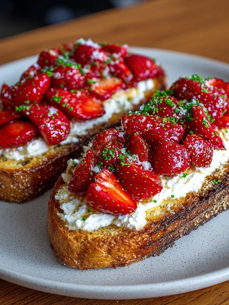 Strawberry Toast — Food Print. poster detail