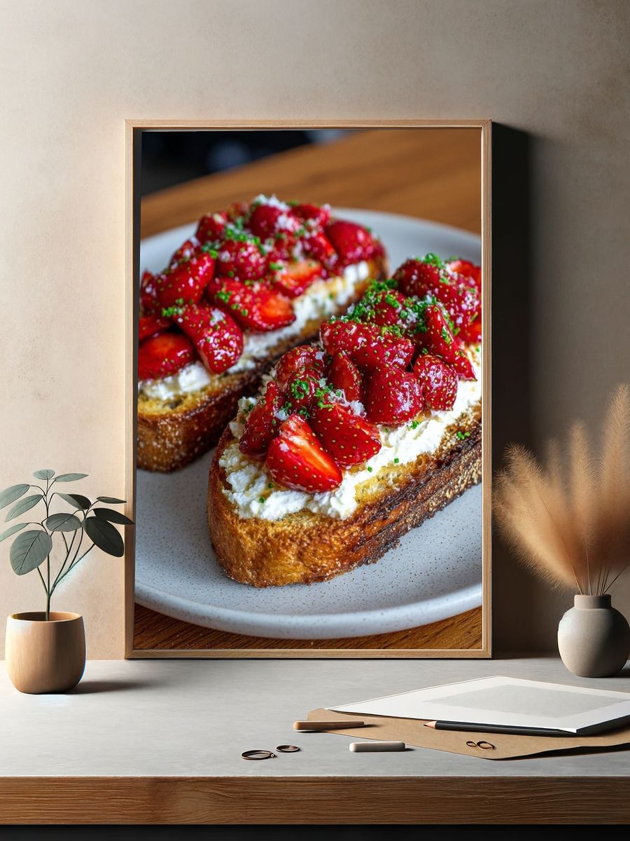 Strawberry Toast — Food Print. — room view 2