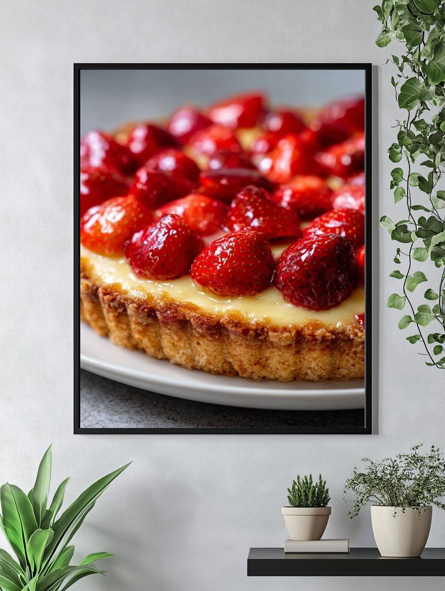 Strawberry Tart Food Photography Poster. — room view 4