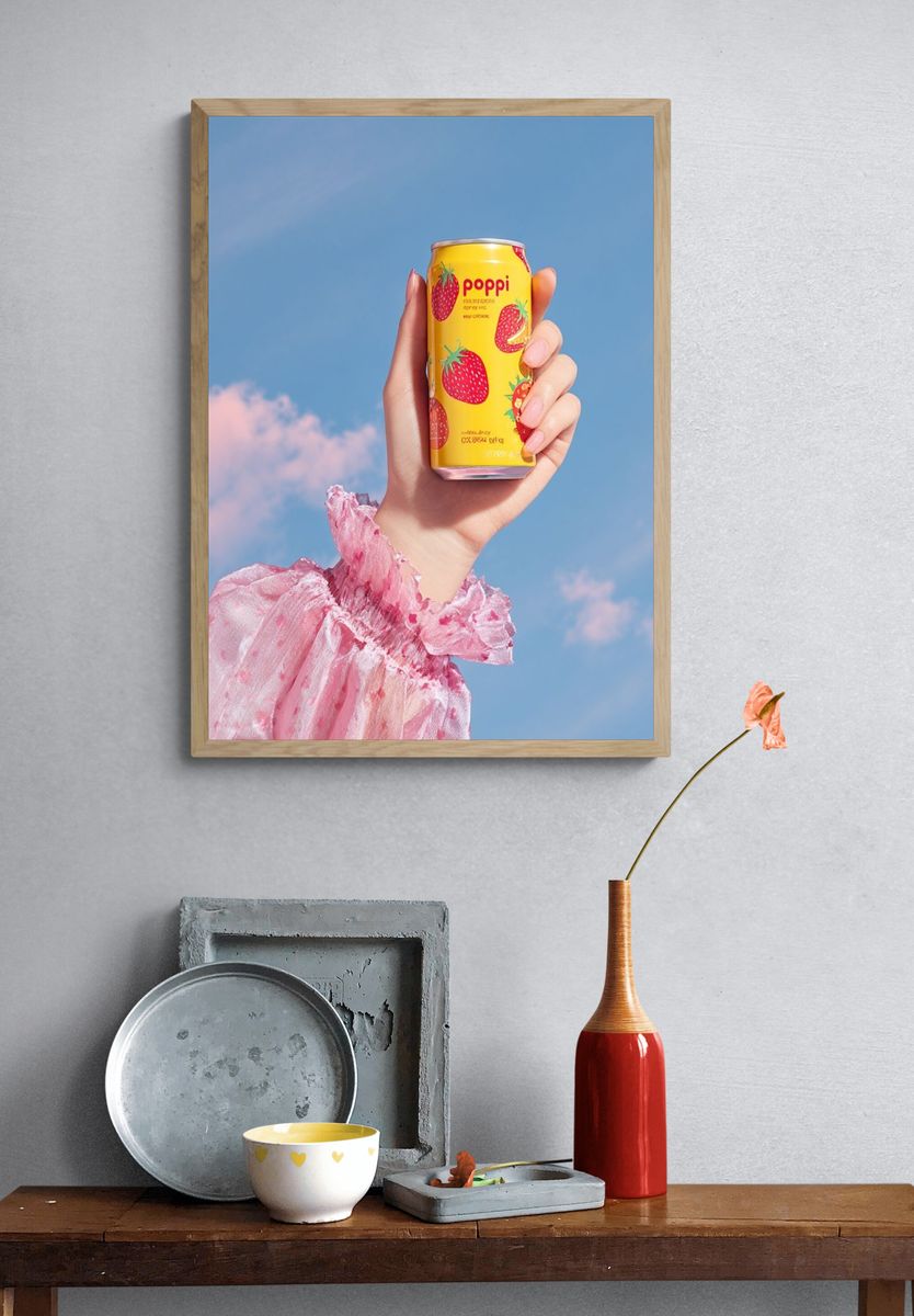 Poppi Strawberry Drink Poster. — room view 3