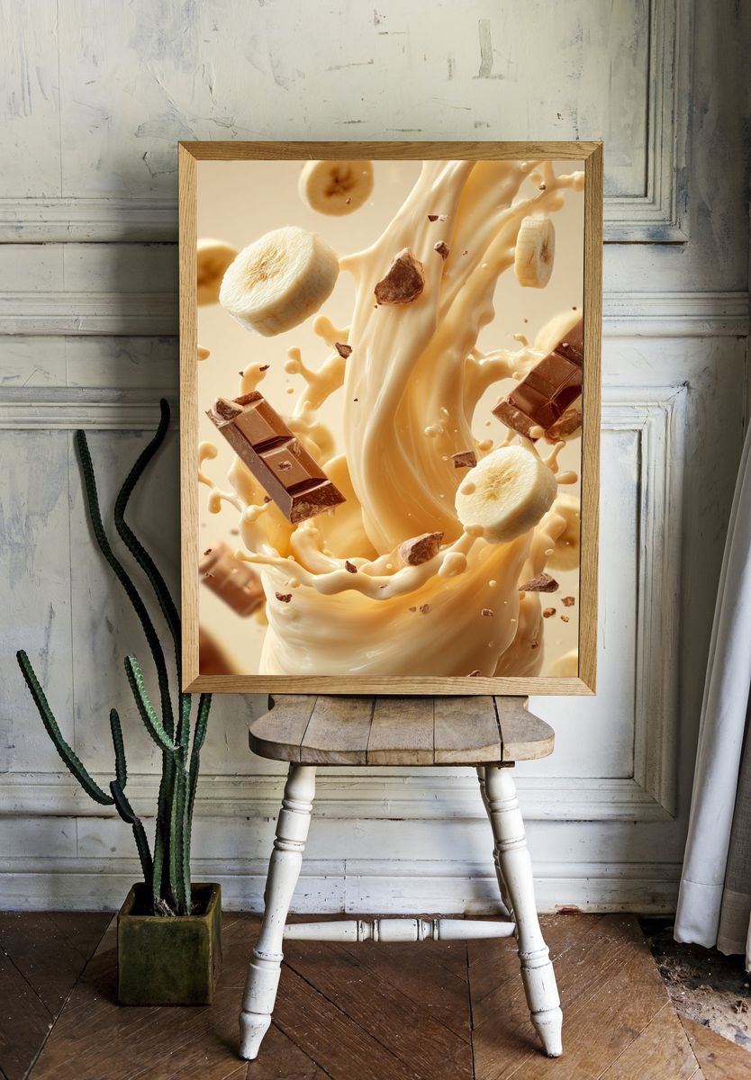 Banana and Chocolate Splash Poster. — room view 1