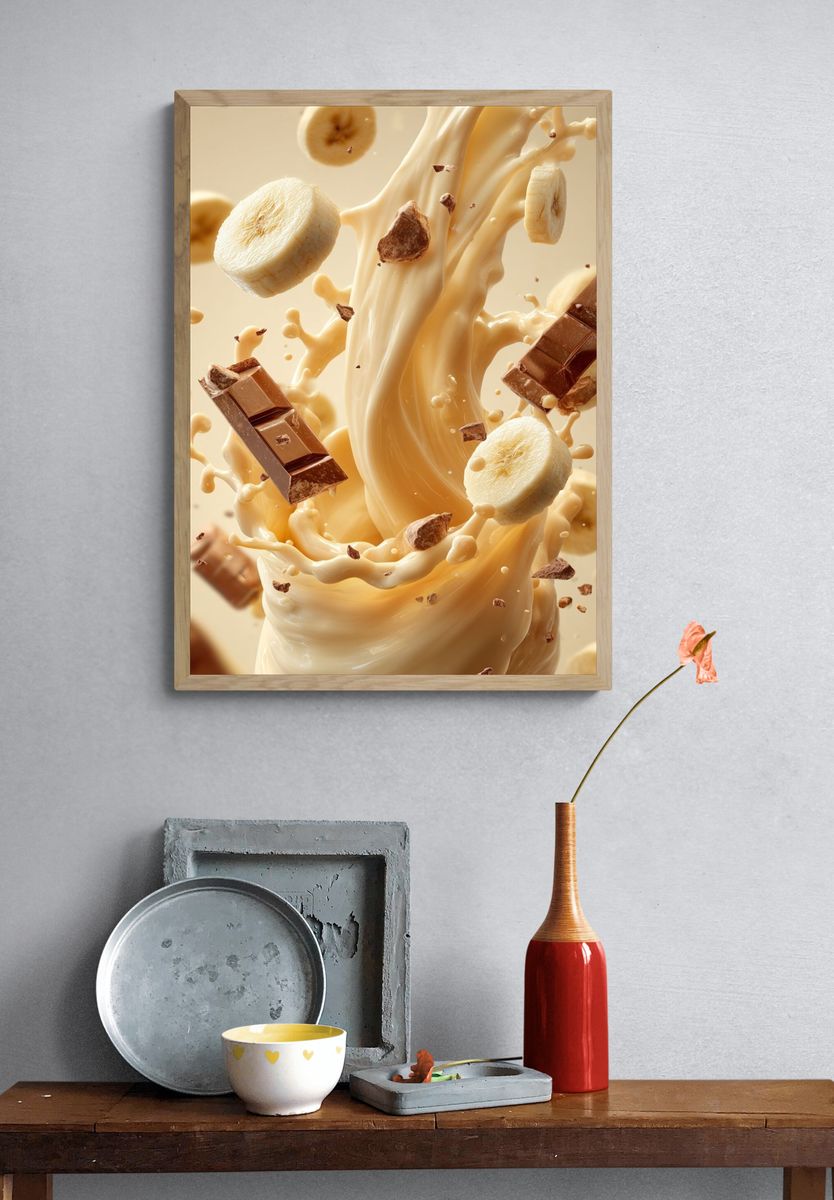 Banana and Chocolate Splash Poster. — room view 3