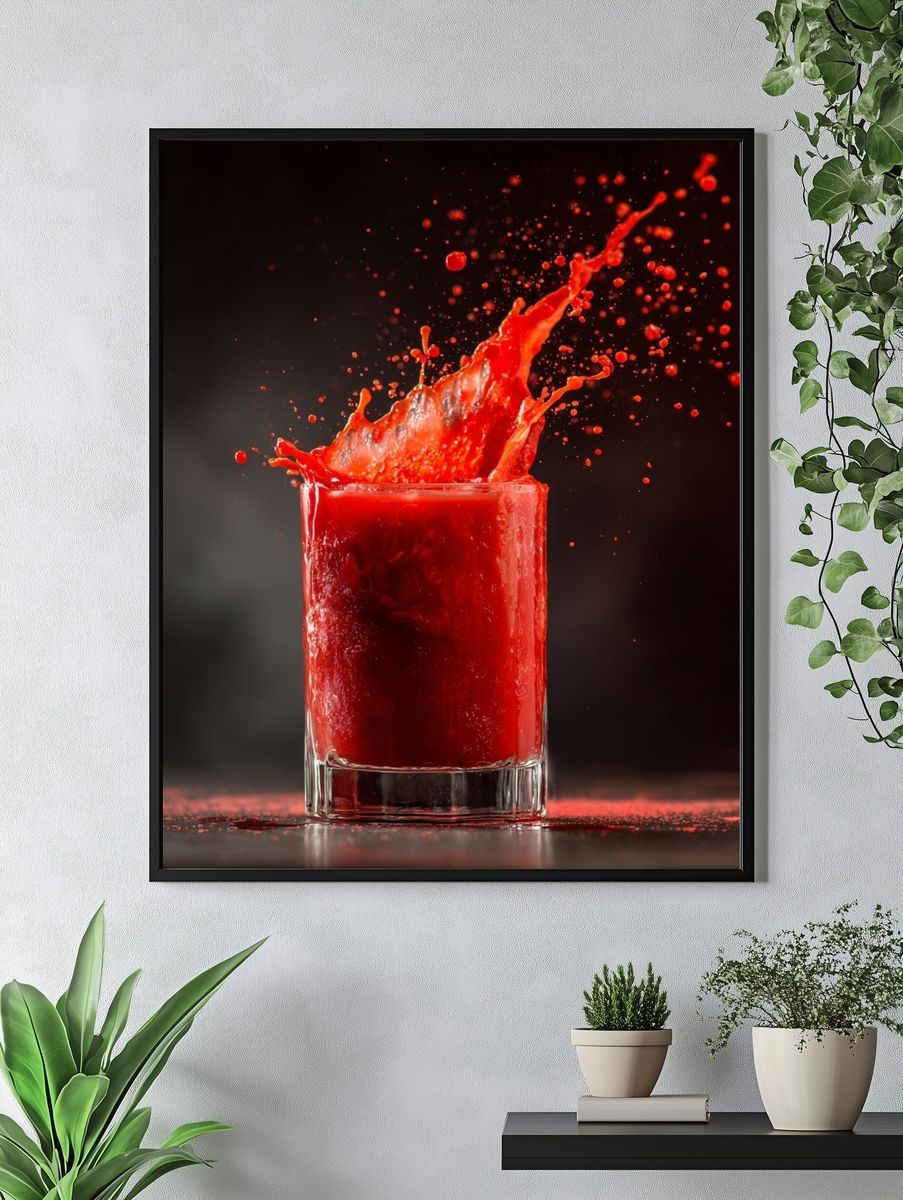 Red Splash Drink Photography Poster. — room view 4