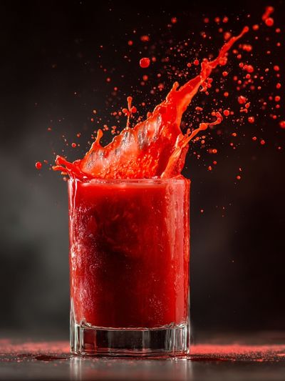 Red Splash Drink Photography Poster. poster