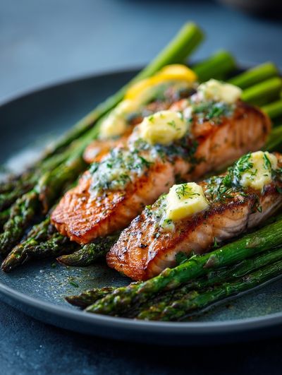 Grilled Salmon with Asparagus — Food Print.