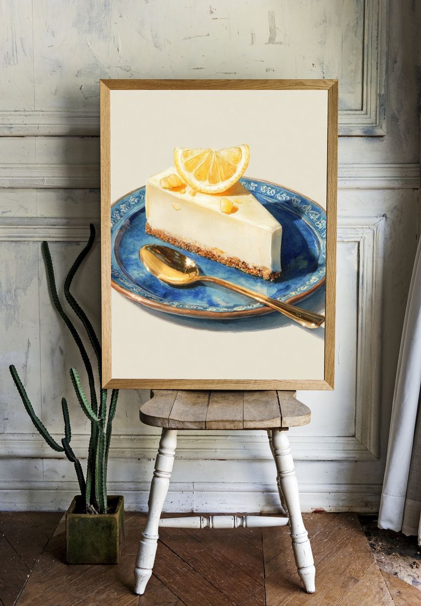 Lemon Cheesecake — Food Art Print room preview
