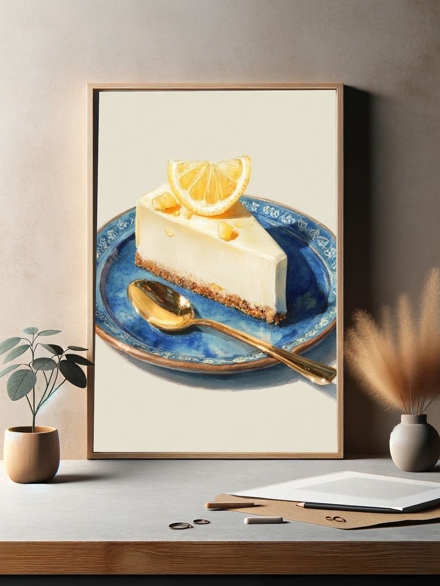 Lemon Cheesecake — Food Art Print. — room view 2