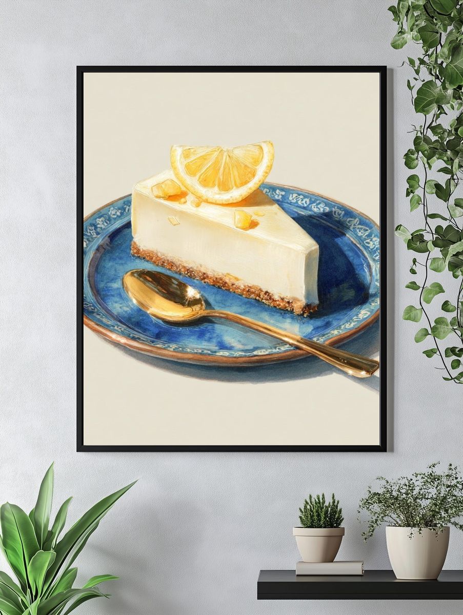 Lemon Cheesecake — Food Art Print. — room view 4