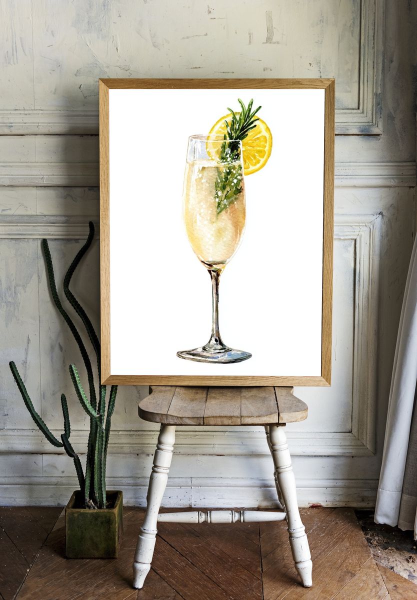 Sparkling Cocktail — Watercolor Print room preview