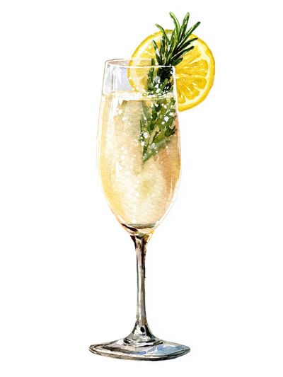 Sparkling Cocktail — Watercolor Print