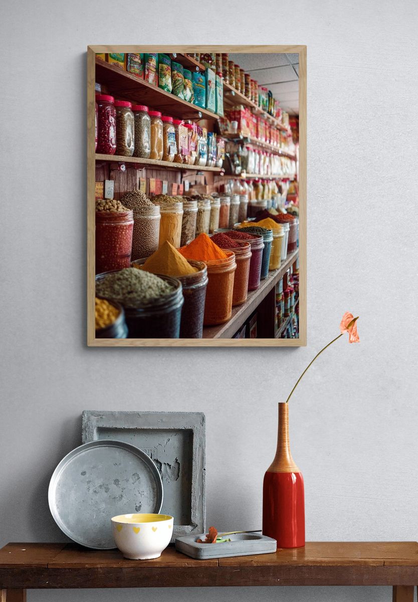Colorful Spice Market Poster. — room view 3