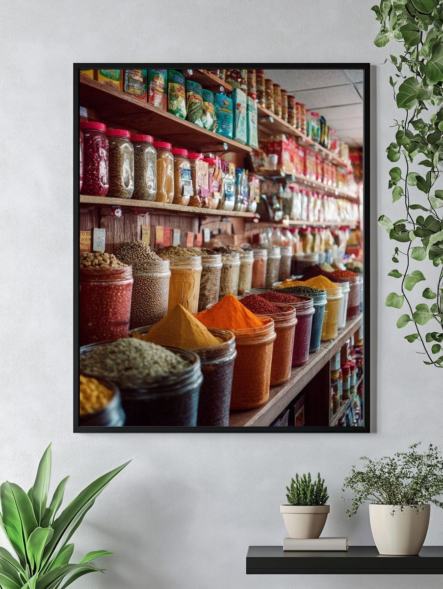 Colorful Spice Market Poster. — room view 4