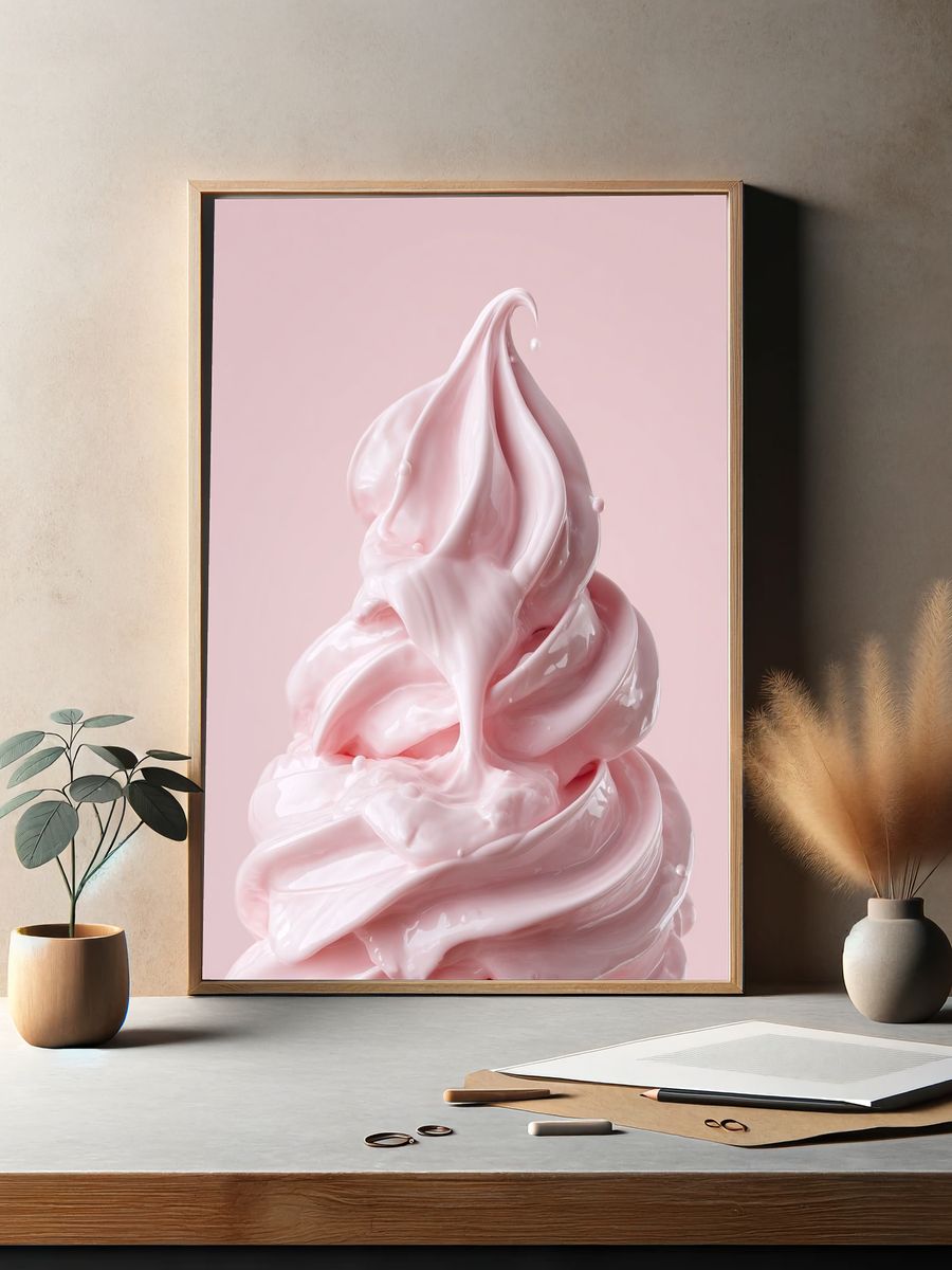 Pink Whipped Cream — Food Print. — room view 2