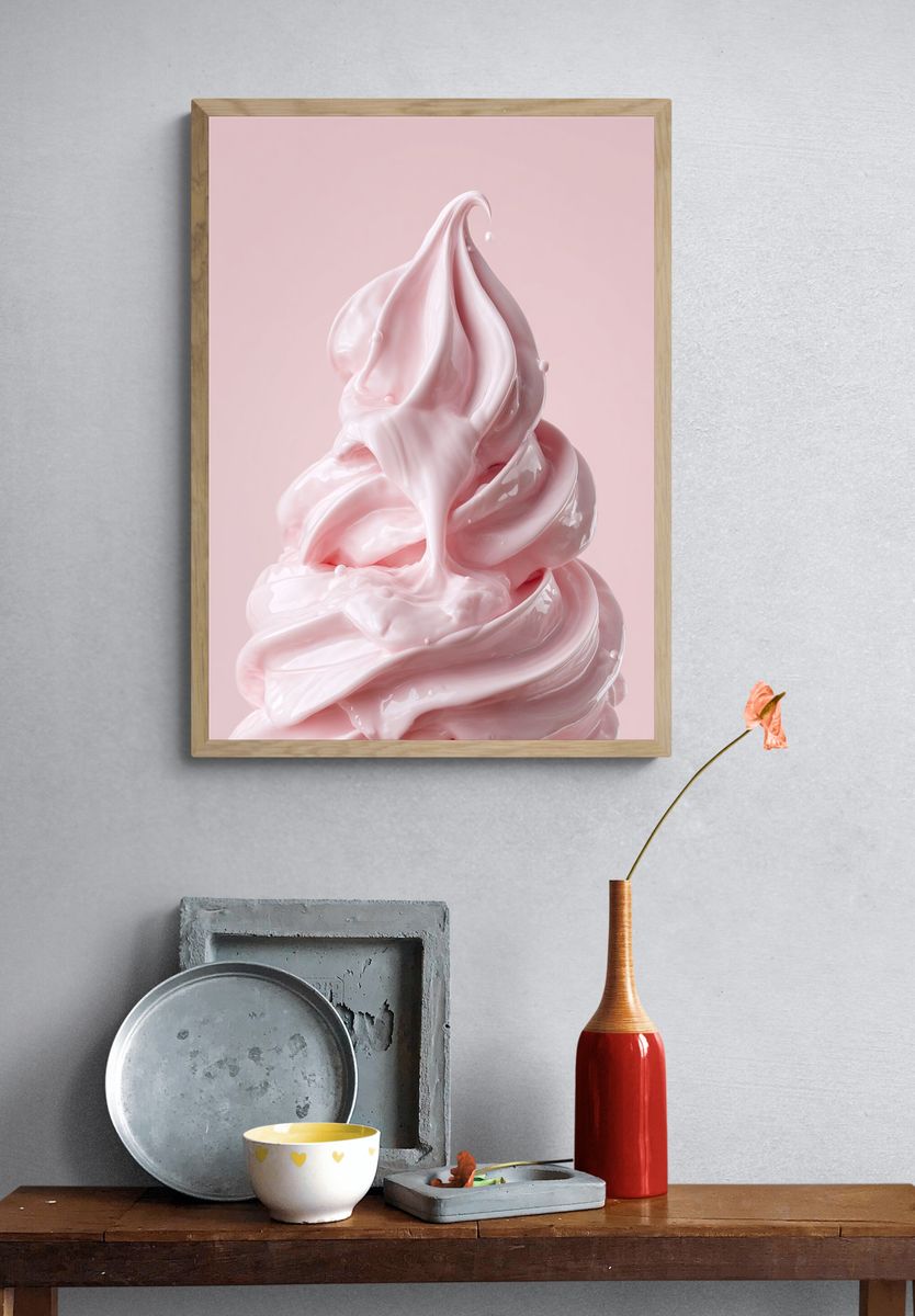 Pink Whipped Cream — Food Print. — room view 3