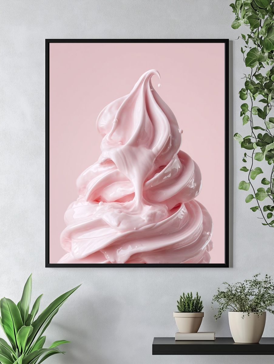 Pink Whipped Cream — Food Print. — room view 4