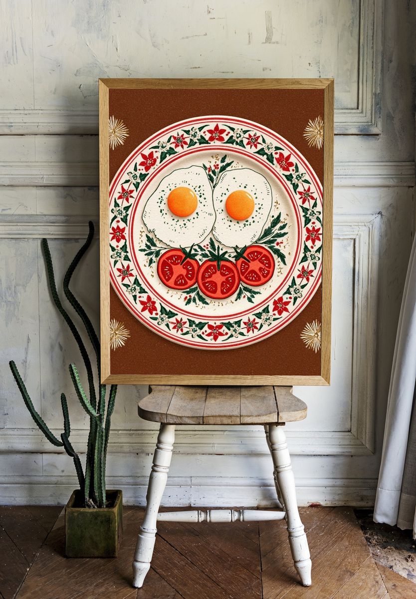 Breakfast Plate — Food Art Print. — room view 1