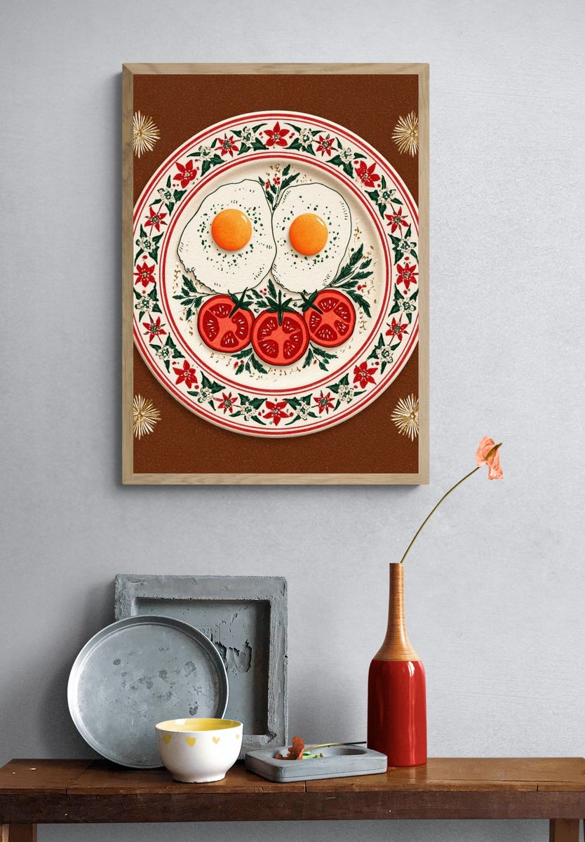 Breakfast Plate — Food Art Print. — room view 3