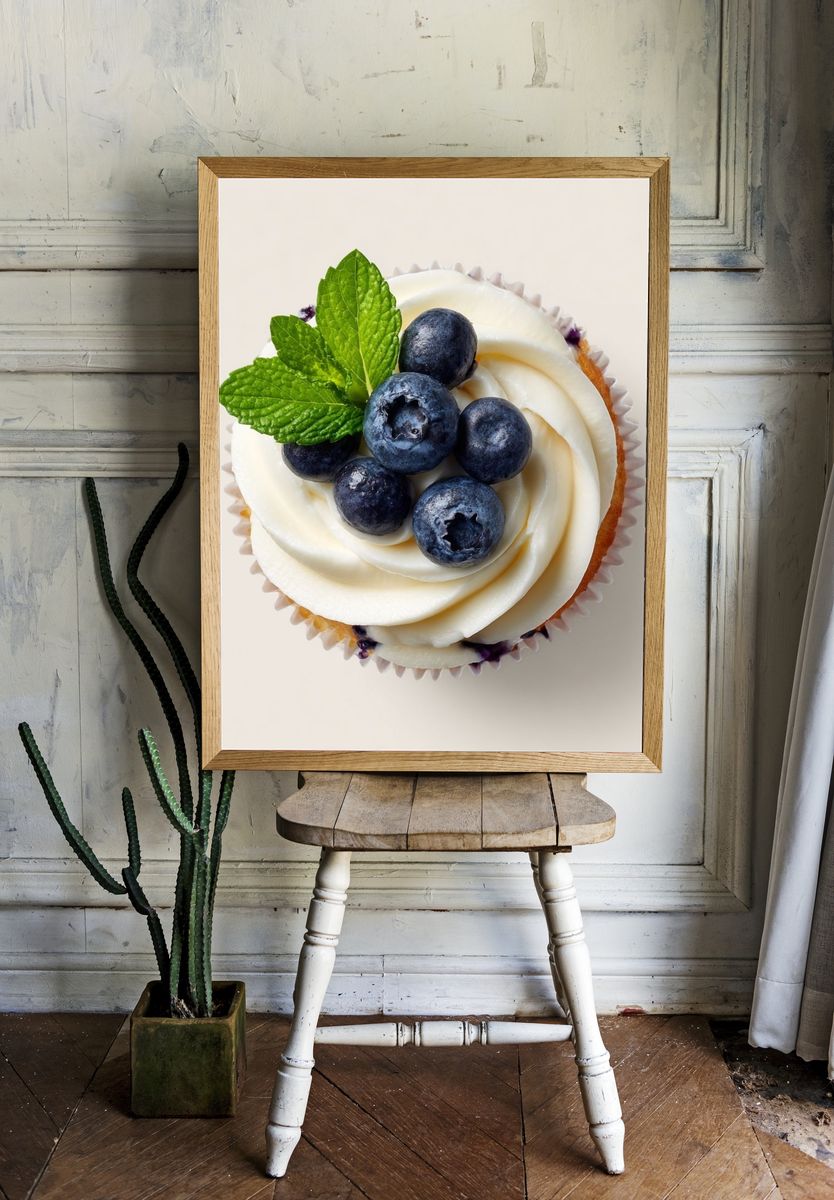 Blueberry Cupcake — Food Print. — room view 1