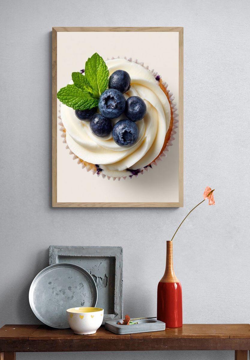 Blueberry Cupcake — Food Print. — room view 3