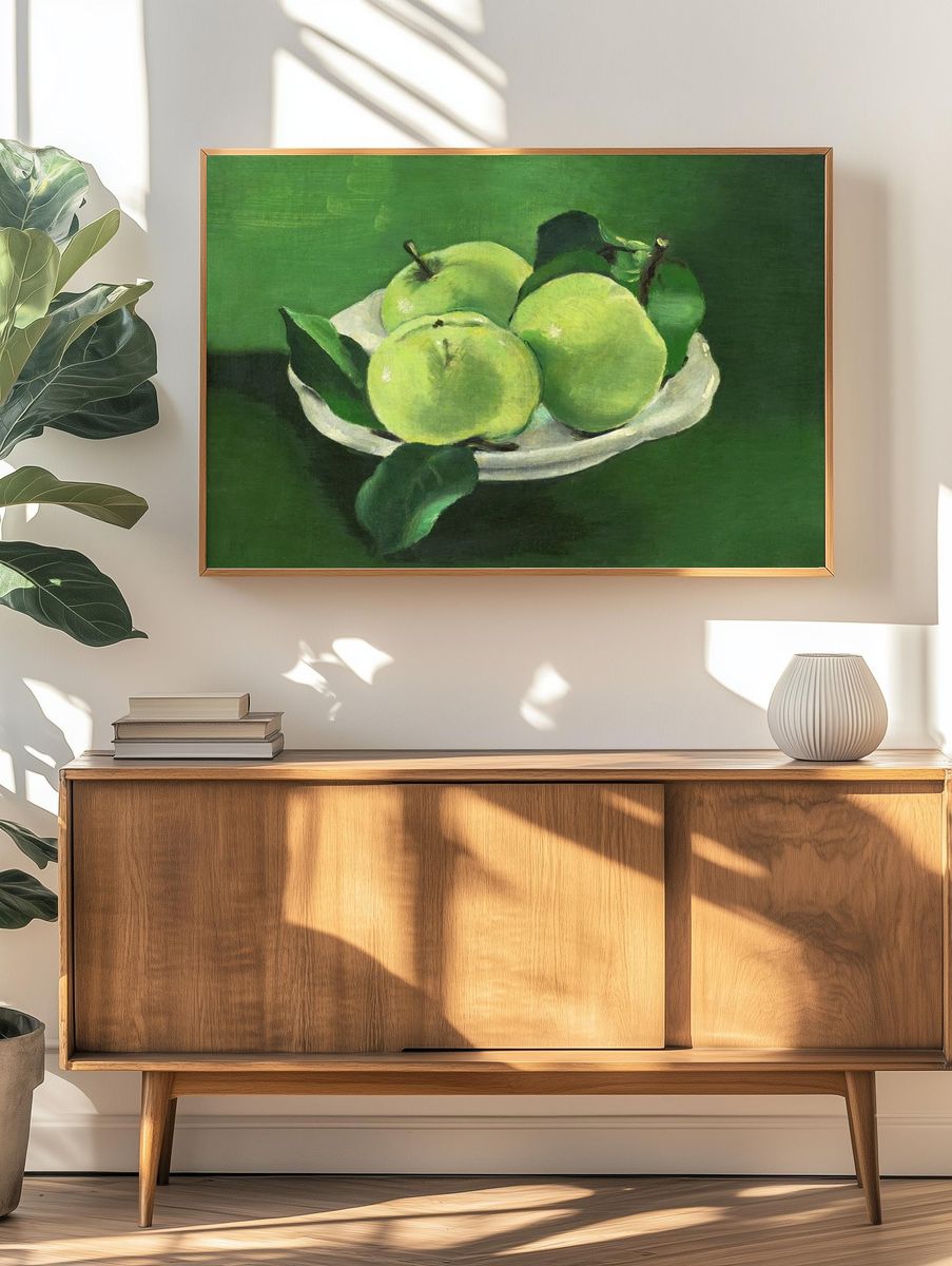 Green Apples Still Life Poster. — room view 3